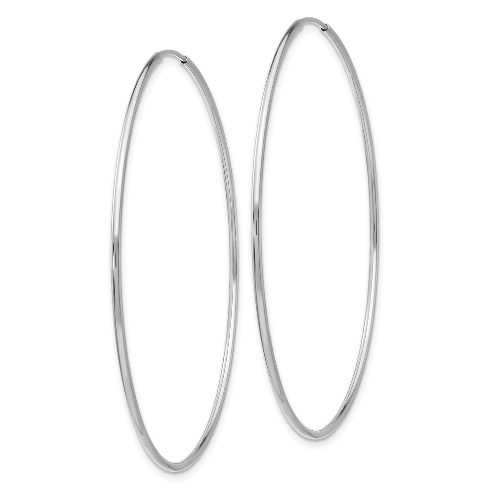 10K White Gold Endless Hoop Earrings