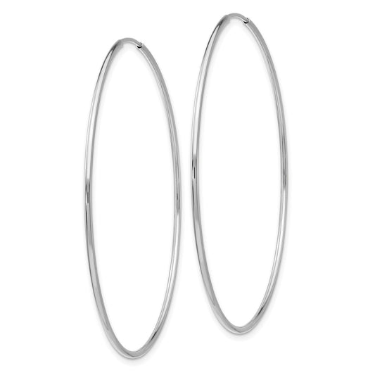 10K White Gold Endless Hoop Earrings