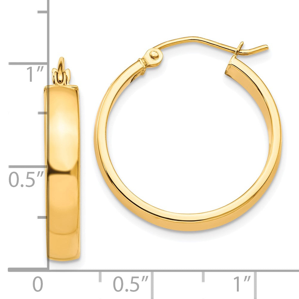 10K Yellow Gold Polished Hoop Earrings