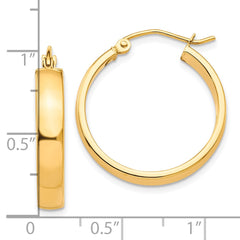 10K Yellow Gold Polished Hoop Earrings