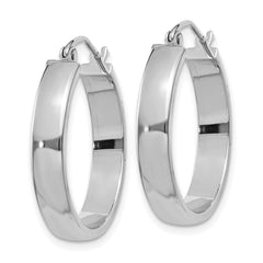 10K White Gold Polished Hoop Earrings