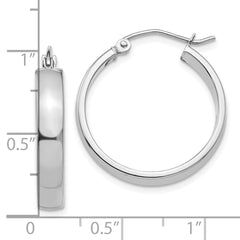 10K White Gold Polished Hoop Earrings