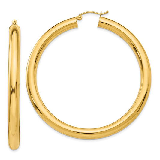 10K Yellow Gold Polished 5mm Lightweight Hoop Earrings