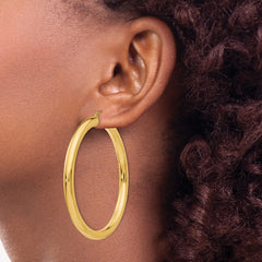 10K Yellow Gold Polished 5mm Tube Hoop Earrings