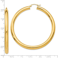 10K Yellow Gold Polished 5mm Tube Hoop Earrings