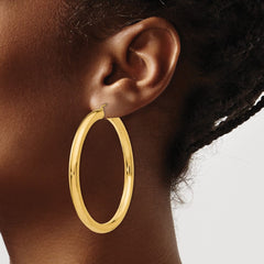 10K Yellow Gold Polished 5mm Lightweight Hoop Earrings