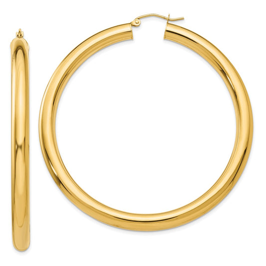 10K Yellow Gold Polished 5mm Lightweight Hoop Earrings