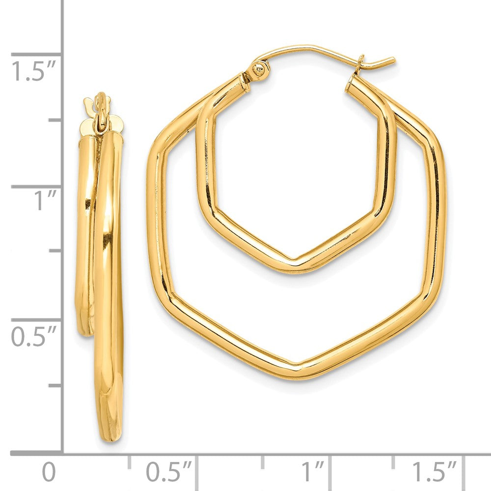 10K Yellow Gold Polished Hoop Earrings