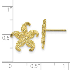 10K Yellow Gold Starfish Post Earrings
