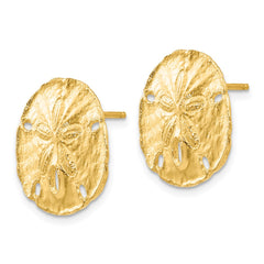 10K Yellow Gold Large Sanddollar Post Earrings