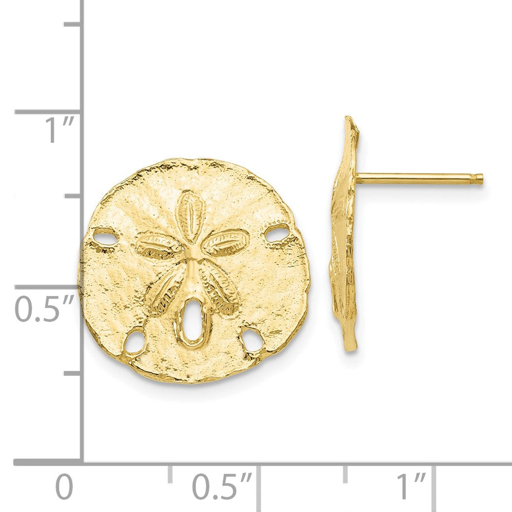 10K Yellow Gold Large Sanddollar Post Earrings