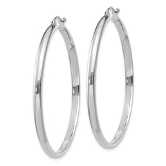 10K White Gold Polished Hoop Earrings