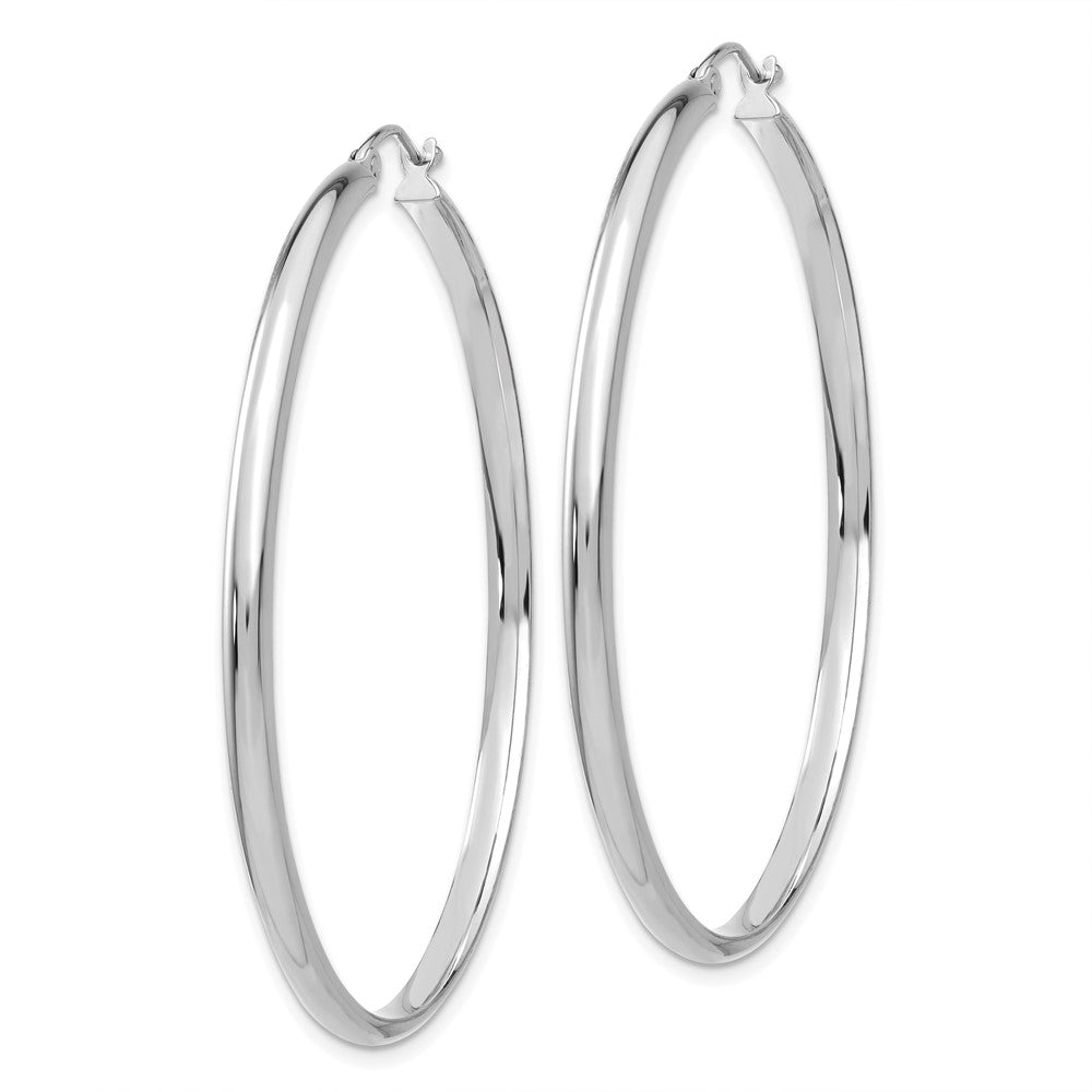 10K White Gold Polished Hoop Earrings