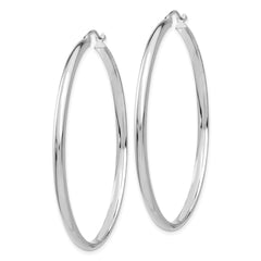 10K White Gold Polished Hoop Earrings