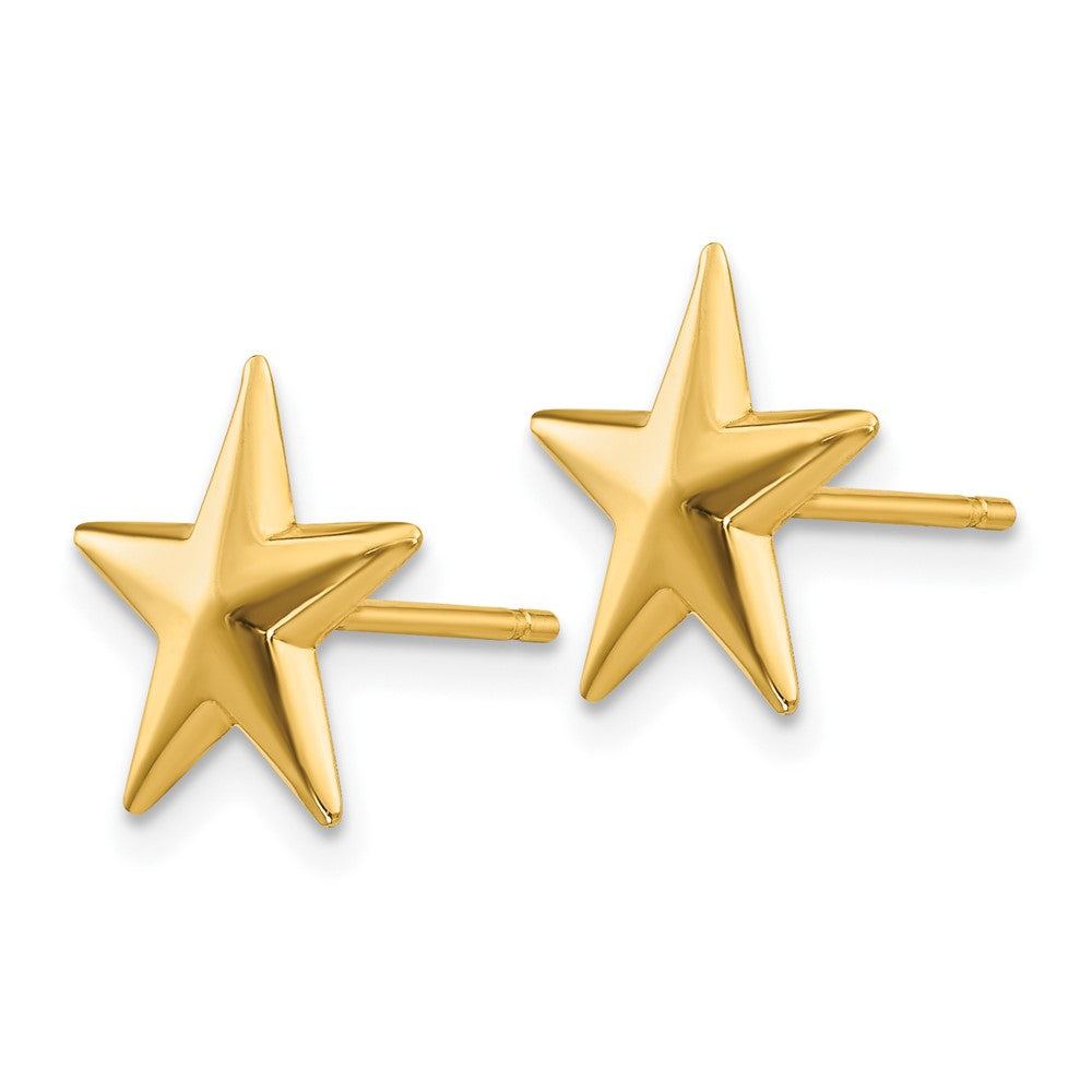 10K Yellow Gold Nautical Star Post Earrings