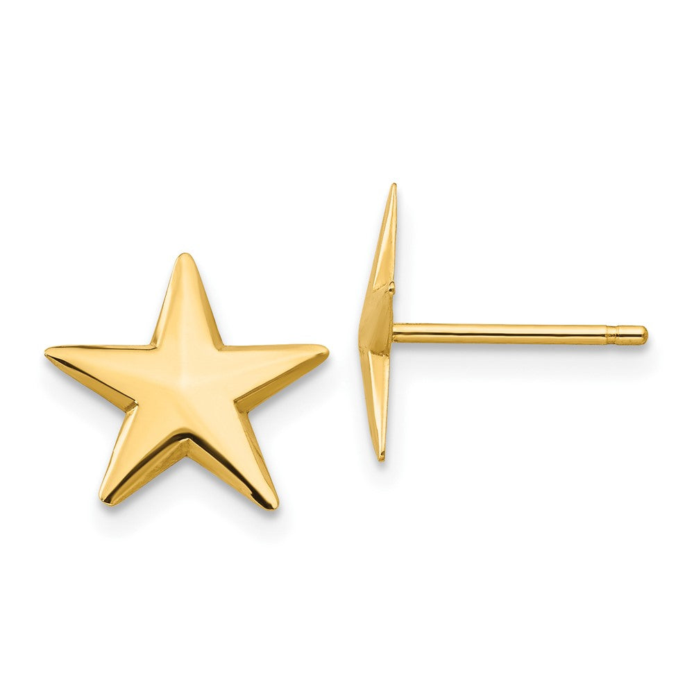 10K Yellow Gold Nautical Star Post Earrings