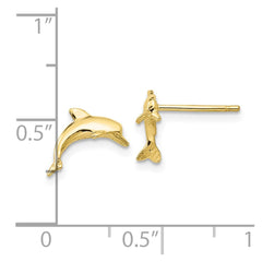 10K Yellow Gold Dolphin Post Earrings