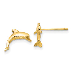 10K Yellow Gold Dolphin Post Earrings