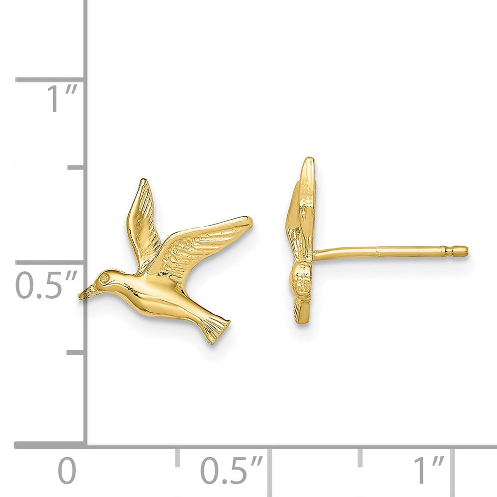 10K Yellow Gold Polished Seagull Post Earrings