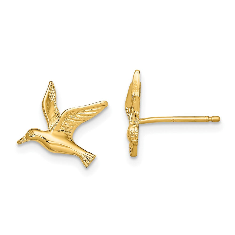 10K Yellow Gold Polished Seagull Post Earrings