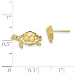 10K Yellow Gold Polished Turtle Post Earrings