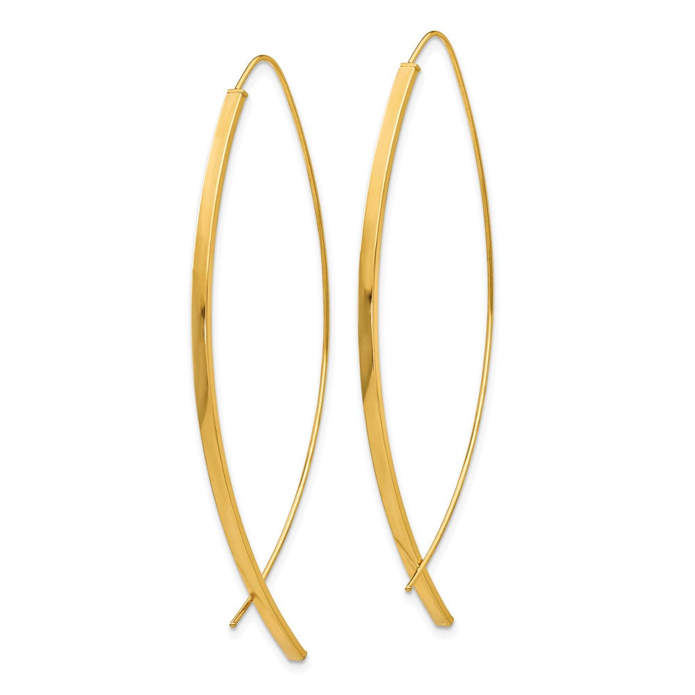 10K Yellow Gold 1.75mm Square Tube Wire Threader Earrings