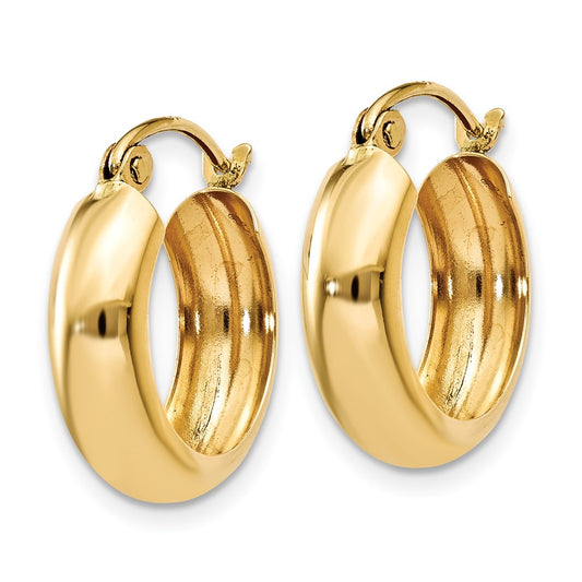 10K Yellow Gold Polished 4.75mm Round Hoop Earrings