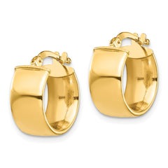 10K Yellow Gold High Polished 7mm Hoop Earrings