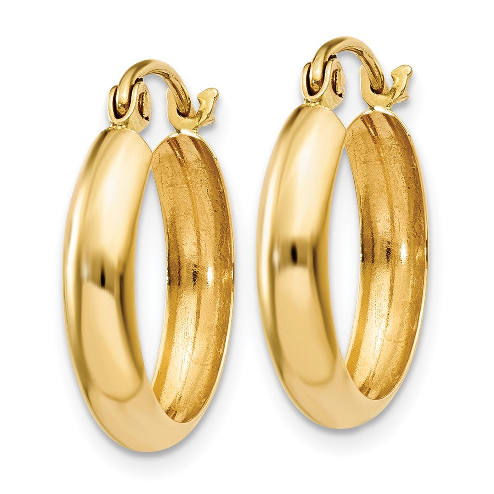 10K Yellow Gold Polished 3.5mm Hoop Earrings