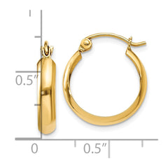 10K Yellow Gold Polished 3.5mm Hoop Earrings