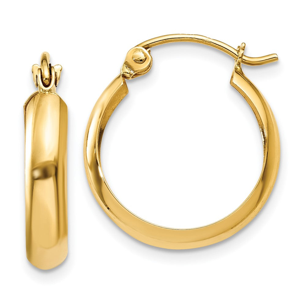 10K Yellow Gold Polished 3.5mm Hoop Earrings