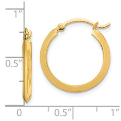 10K Yellow Gold Polished Hoop Earrings