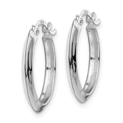 10K White Gold Polished Hoop Earrings