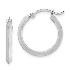 10K White Gold Polished Hoop Earrings