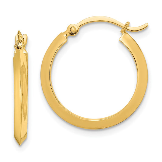 10K Yellow Gold Polished Hoop Earrings