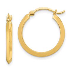 10K Yellow Gold Polished Hoop Earrings