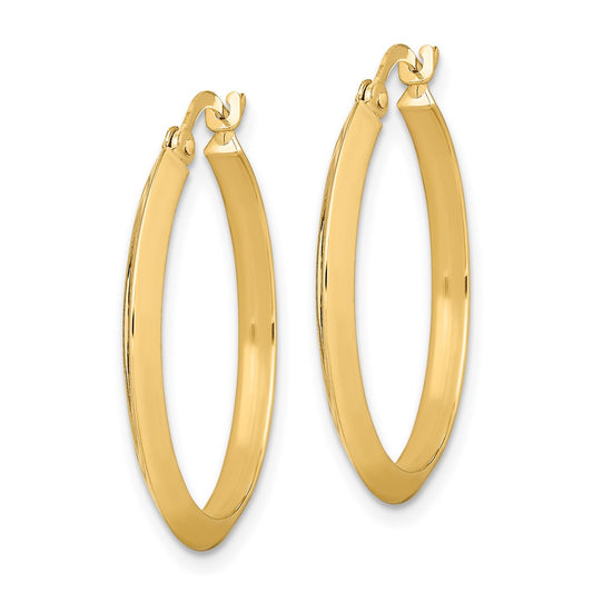 10K Yellow Gold Polished Hoop Earrings