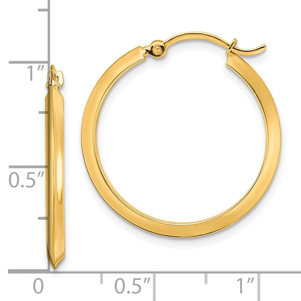 10K Yellow Gold Polished Hoop Earrings