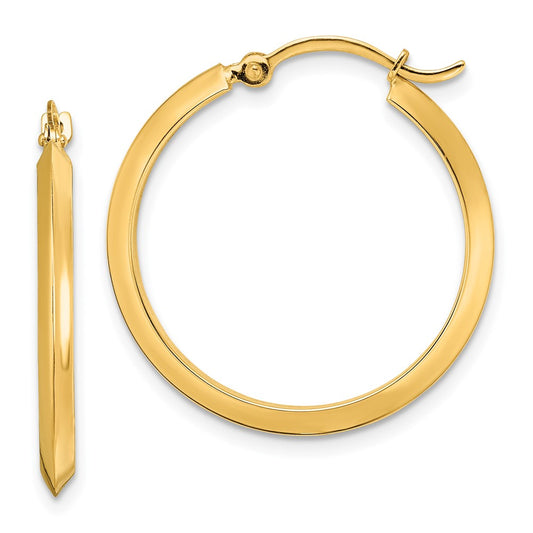 10K Yellow Gold Polished Hoop Earrings