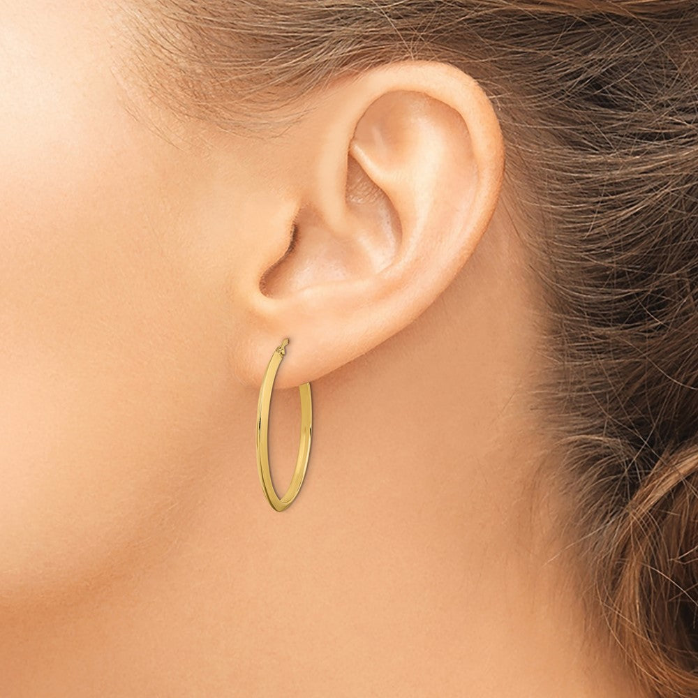 10K Yellow Gold Polished Hoop Earrings