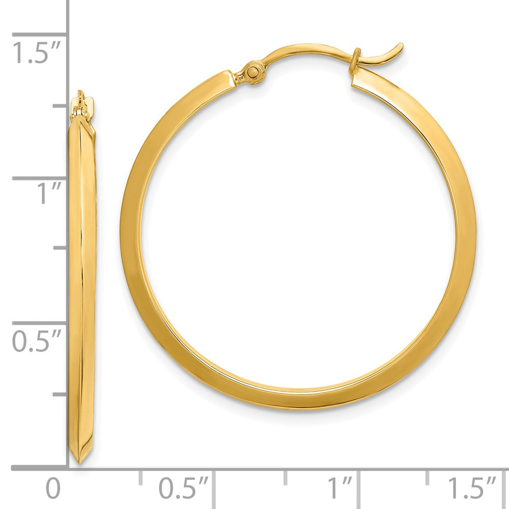 10K Yellow Gold Polished Hoop Earrings