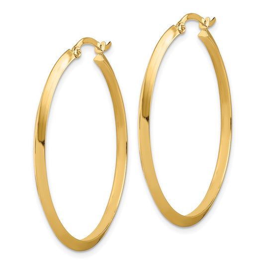 10K Yellow Gold Polished Hoop Earrings