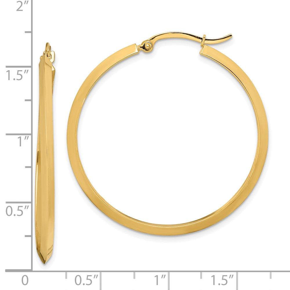 10K Yellow Gold Polished Hoop Earrings