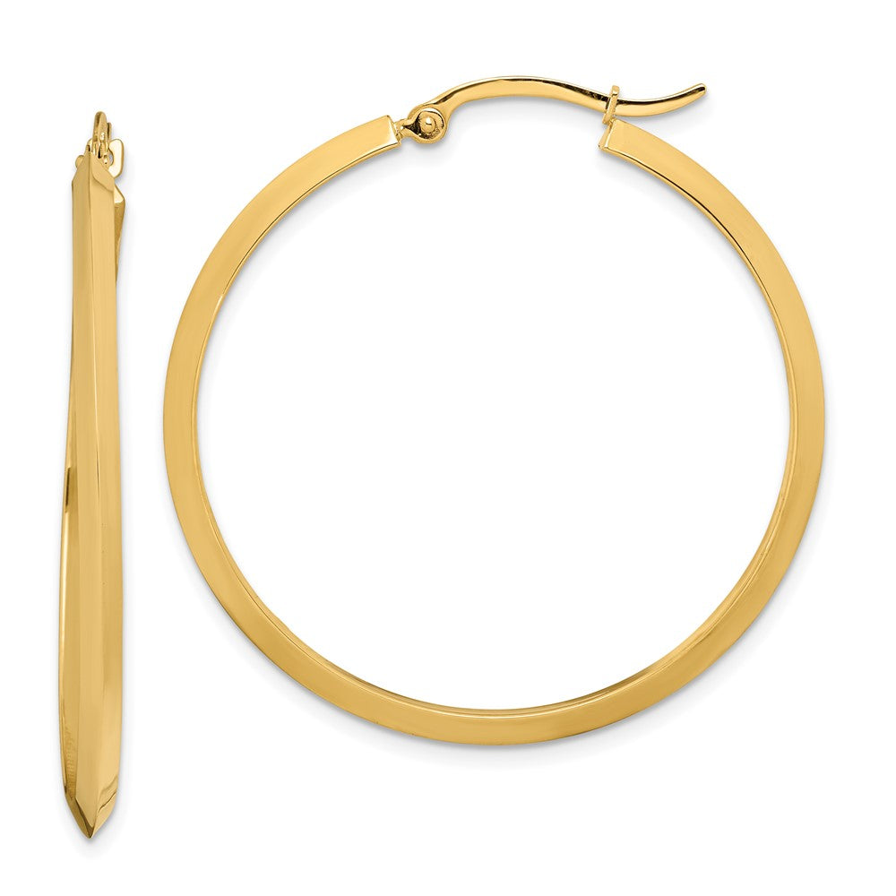 10K Yellow Gold Polished Hoop Earrings