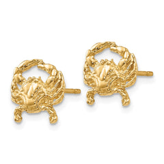 10K Yellow Gold Crab Post Earrings