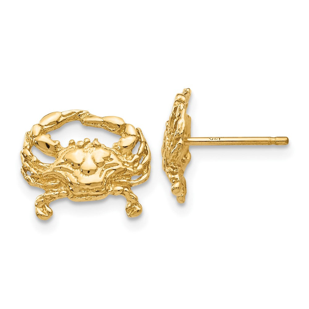 10K Yellow Gold Crab Post Earrings