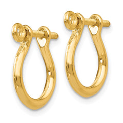 10K Yellow Gold Shackle Link Screw Post Earrings