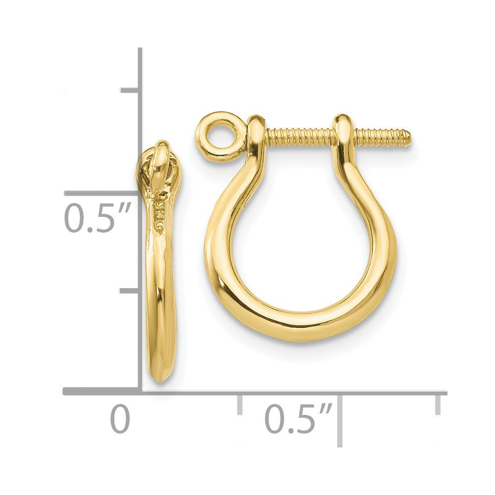 10K Yellow Gold Shackle Link Screw Post Earrings