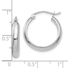 10K White Gold Hoop Earrings