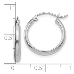 10K White Gold Hoop Earrings